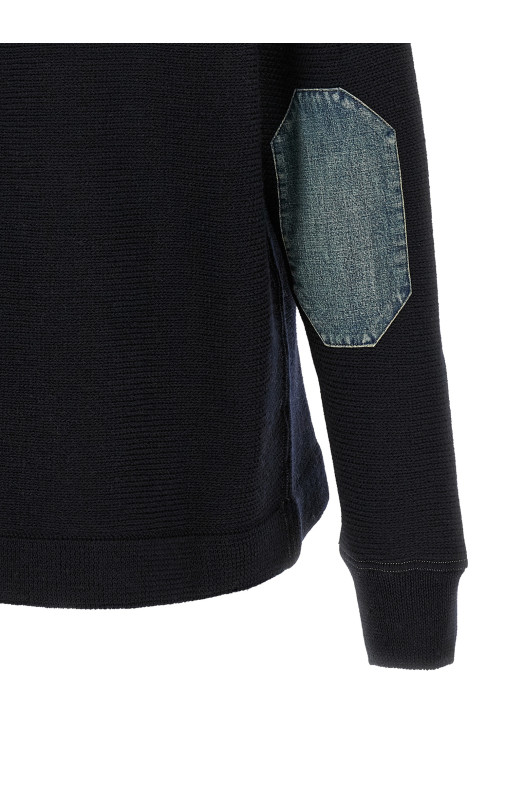 Свитер с джинсовыми нашивками, синий MAISON MARGIELA S50HA1072S18147511