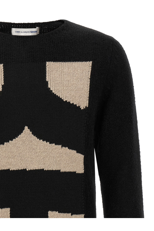 Intarsia sweater Black