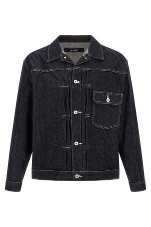 Пиджак с плиссированными элементами, синий COMME DES GARҪONS HOMME HRJ0110511