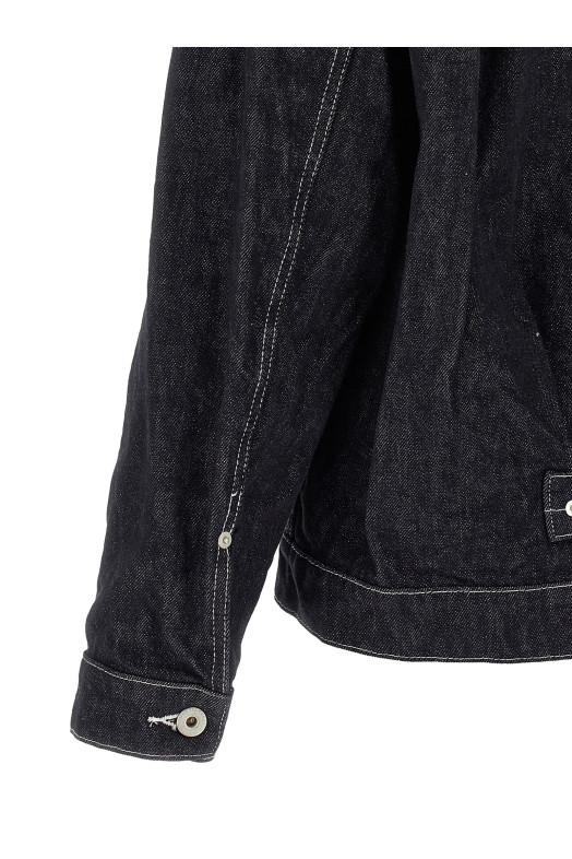 Пиджак с плиссированными элементами, синий COMME DES GARҪONS HOMME HRJ0110511