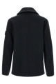 Double-breasted coat with logo badge Blue