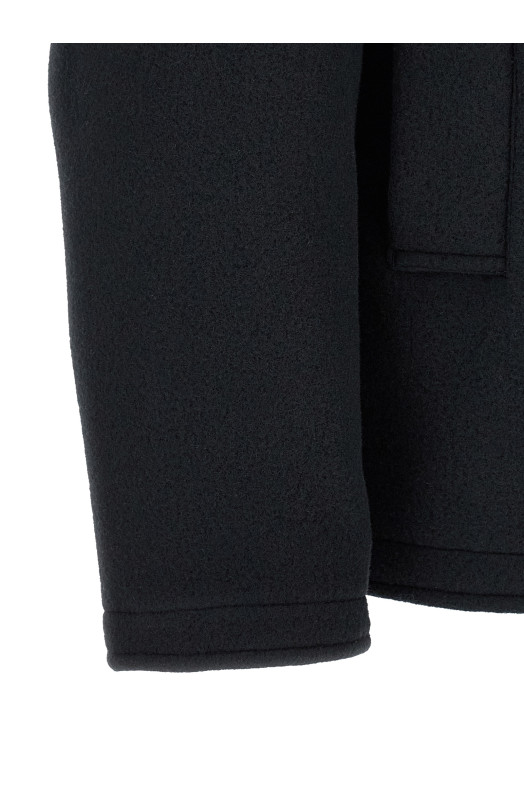 Double-breasted coat with logo badge Blue