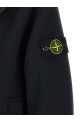 Double-breasted coat with logo badge Blue