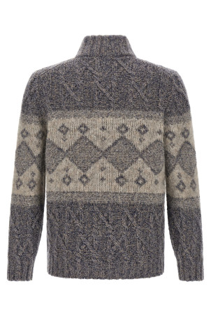 Chiné yarn cardigan Gray