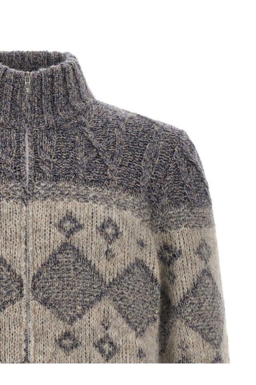 Chiné yarn cardigan Gray