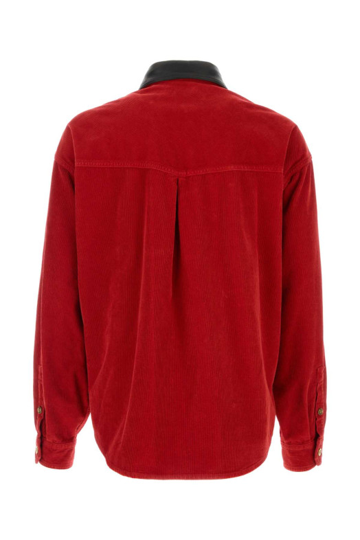 SHIRT DENIM GARMENT-DYED VELVET FABRIC WITH LEATHE VERSACE (10267711A19167)