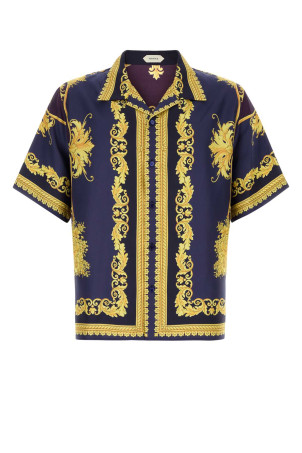 Сорочка з принтом із твілової тканини VERSACE (10274701A19254)