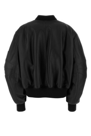 Black leather bomber jacket White THE ATTICO (261WCB00004LBT128AA)