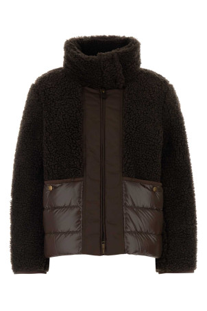 Chocolate teddy and polyester Glorieux down jacket MONCLER (L20931A0021789B1S)