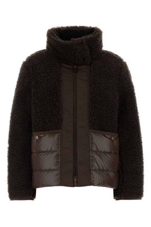Chocolate teddy and polyester Glorieux down jacket MONCLER (L20931A0021789B1S)