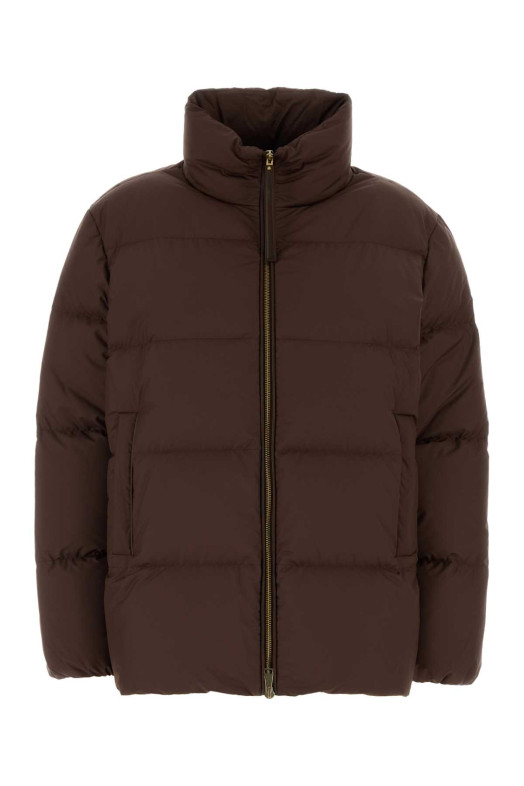 Шоколадно-коричневая пуховая куртка из полиэстера Vivantesse от MONCLER (L20931A00261597YW)