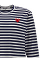 Футболка з логотипом у вигляді смужок, синя COMME DES GARÇONS PLAY AXT0101