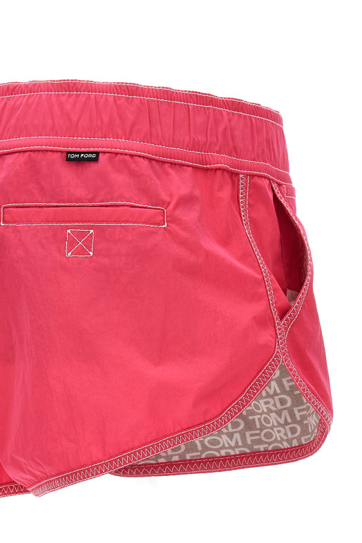 Logo nylon shorts Fuchsia