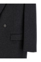 Двустороннее пальто из чесаной шерсти, серого цвета SAINT LAURENT 873406Y1O111140