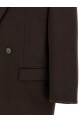 Двустороннее пальто из чесаной шерсти, коричневого цвета SAINT LAURENT 873406Y1O112023