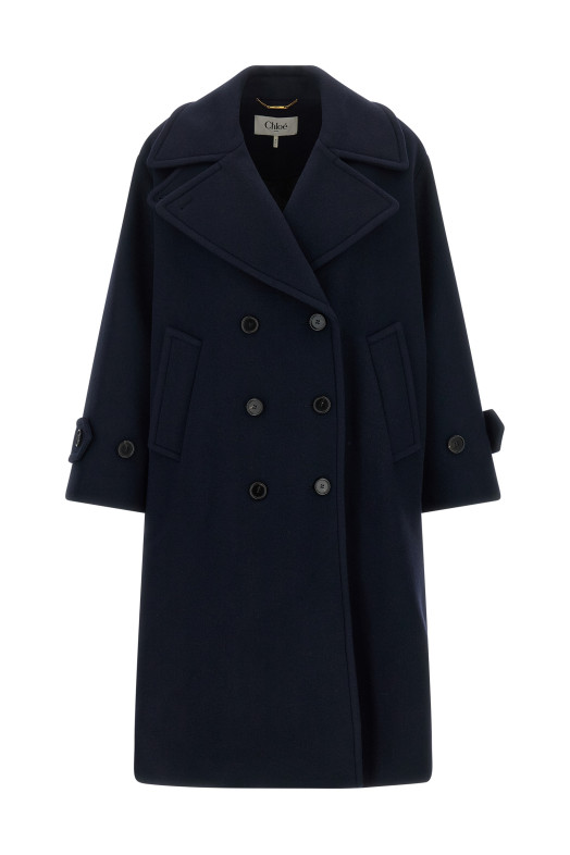Double-breasted coat Blue