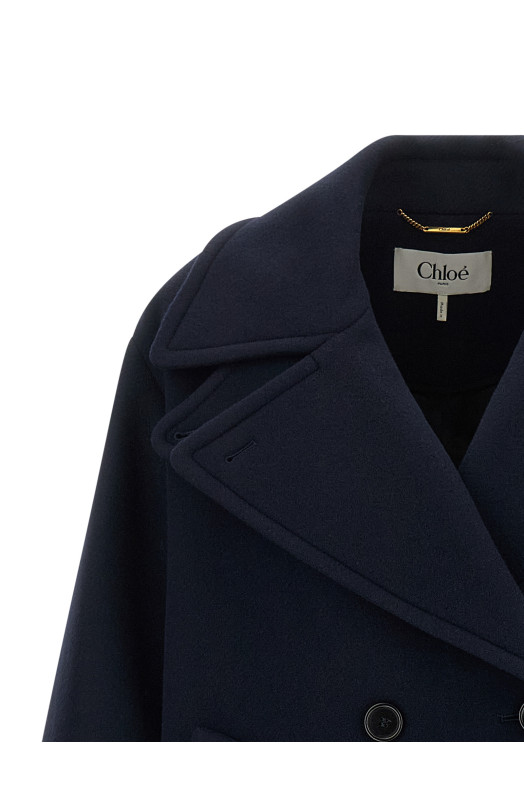 Double-breasted coat Blue