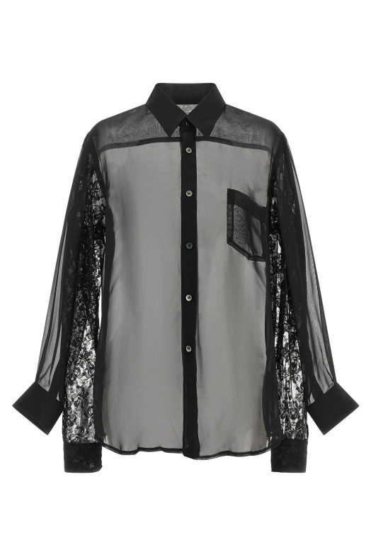 Рубашка с двойными рукавами, черная COMME DES GARÇONS GRB0041