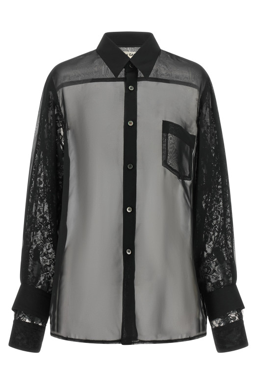 Рубашка с двойными рукавами, черная COMME DES GARÇONS GRB0041