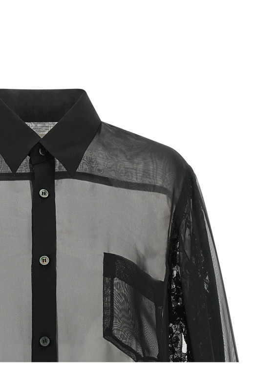Рубашка с двойными рукавами, черная COMME DES GARÇONS GRB0041