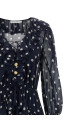 Платье «Polka Dot Georgette Ruffle Maxi» синего цвета PF26116XBNNAVY