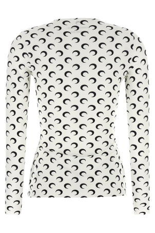 'Moon Printed Jersey Second Skin' T-shirt Black-grey
