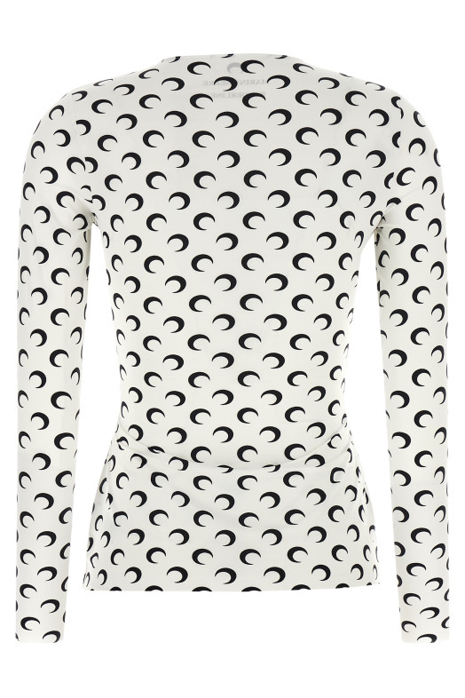 'Moon Printed Jersey Second Skin' T-shirt Black-grey