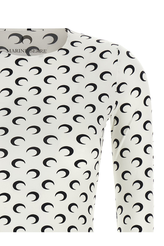 'Moon Printed Jersey Second Skin' T-shirt Black-grey