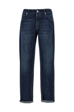 Logo embroidery jeans Blue