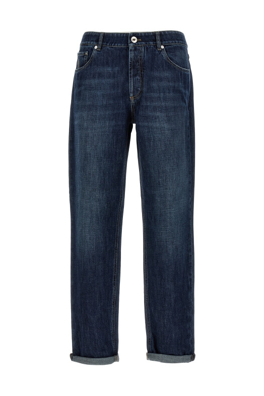 Logo embroidery jeans Blue