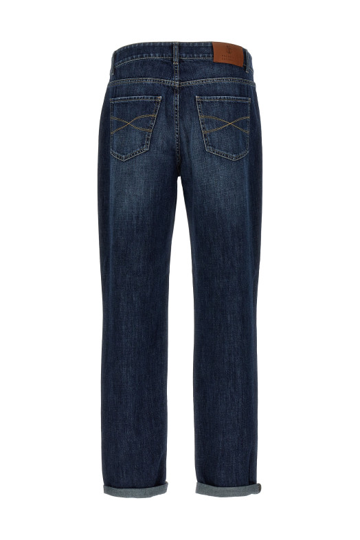 Logo embroidery jeans Blue