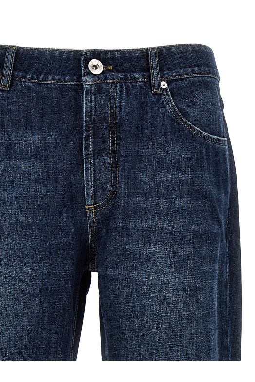 Logo embroidery jeans Blue