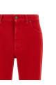 Garment-dyed denim jeans Red