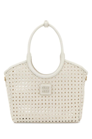 White leather handbag Black MIU MIU (5BA284VMWN2G7R)