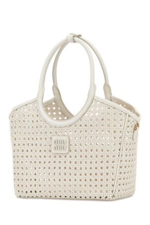 White leather handbag Black MIU MIU (5BA284VMWN2G7R)