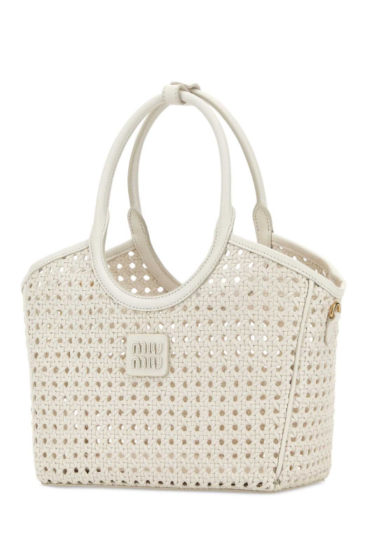 White leather handbag Black MIU MIU (5BA284VMWN2G7R)