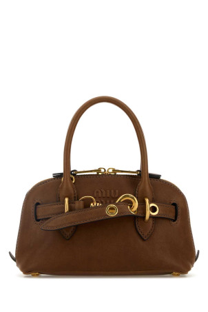 Caramel leather mini Aventure handbag MIU MIU (5BP0902BBL)