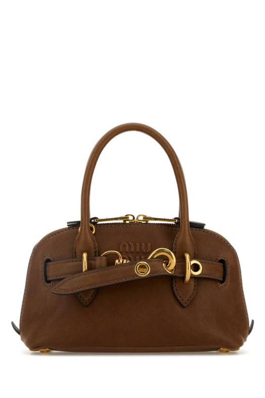 Caramel leather mini Aventure handbag MIU MIU (5BP0902BBL)