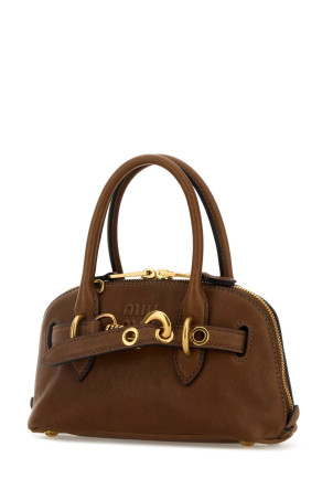 Caramel leather mini Aventure handbag MIU MIU (5BP0902BBL)