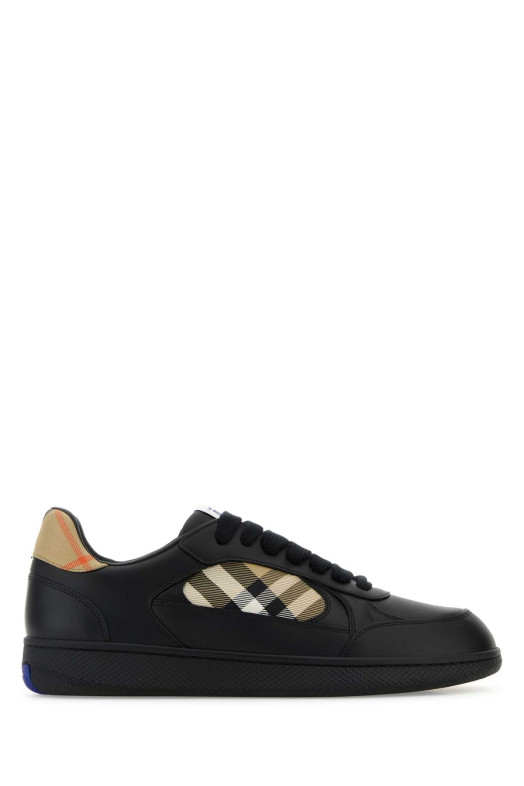 Black leather Terrace sneakers Black BURBERRY (8108650)