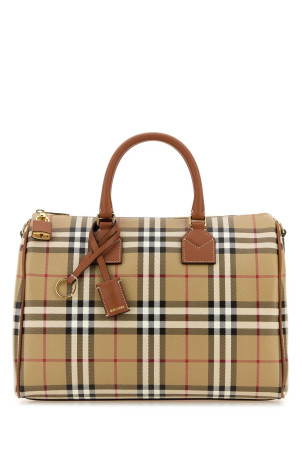 Сумка среднего размера из холста с принтом «Check» от BURBERRY (8119049)