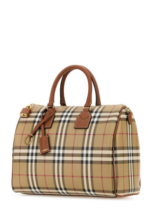 Сумка среднего размера из холста с принтом «Check» от BURBERRY (8119049)