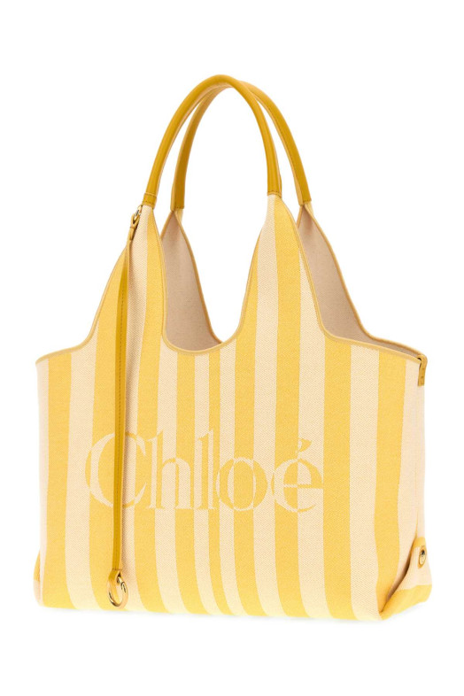 Embroidered canvas ChloÃ© Stripy shopping bag CHLOE (CH26AS767R65)