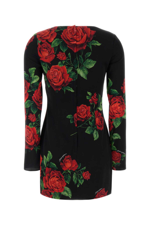 Мини-платье из эластичного шелка с принтом DOLCE & GABBANA (F623STFSA9R) DOLCE & GABBANA