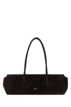 Dark brown suede Donna shoulder bag KHAITE (H2057726L726)