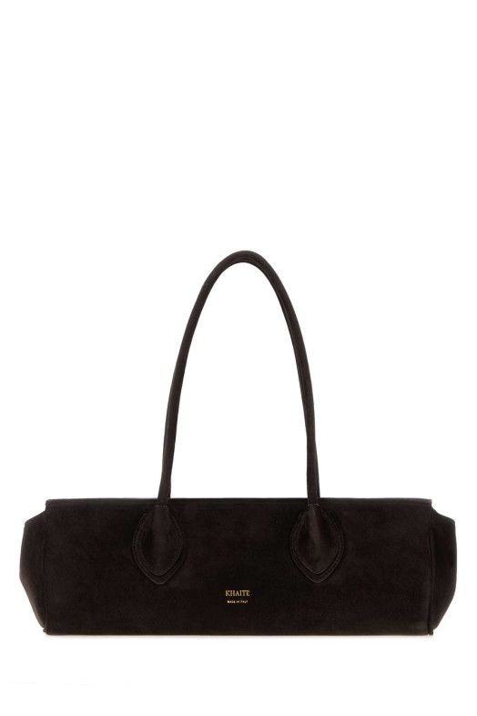 Dark brown suede Donna shoulder bag KHAITE (H2057726L726)