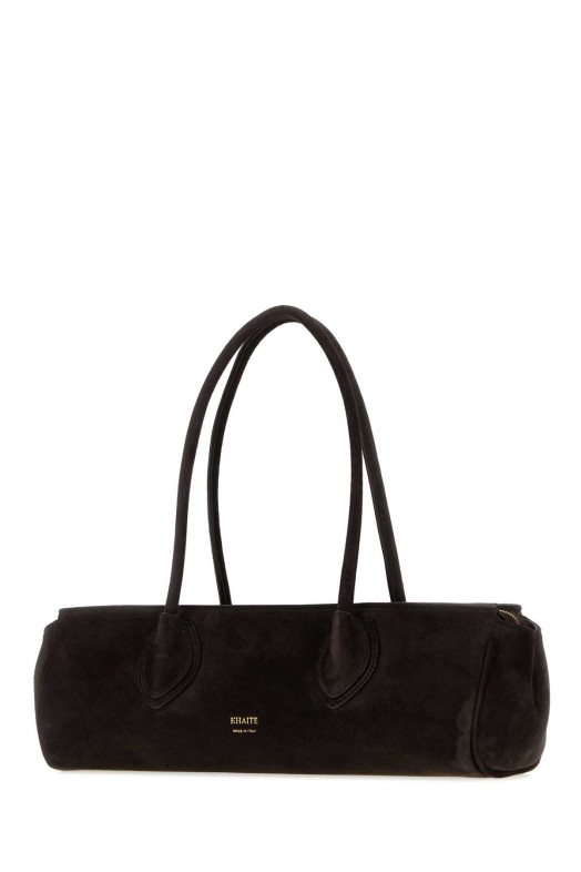 Dark brown suede Donna shoulder bag KHAITE (H2057726L726)