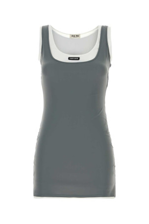 Grey stretch nylon mini dress MIU MIU (MF6438SOOO122R)