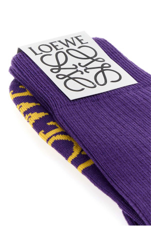 Purple stretch wool blend socks Black LOEWE (S540Y27J01)