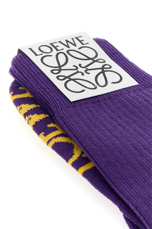Purple stretch wool blend socks Black LOEWE (S540Y27J01)
